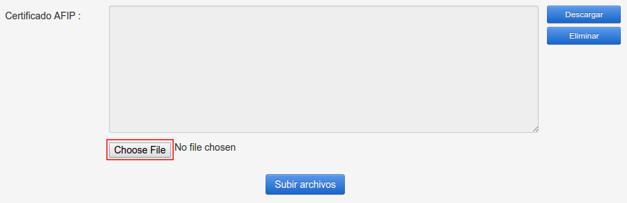 Subir certificado