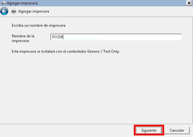 Nombre de la impresora